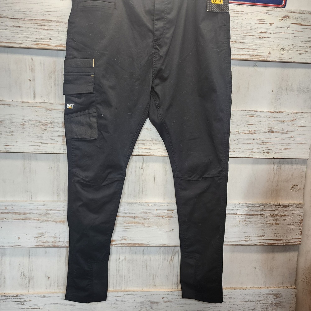 Caterpillar CAT Womens Black Cargo Work Pants Slim Fit Utility Trousers NWT